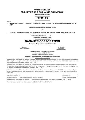 Miniature Danaher 10-Q Rapport trimestriel 2011 