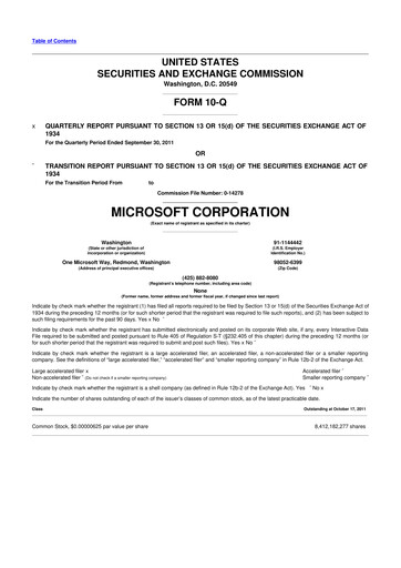 Thumbnail Microsoft 10-Q Quarterly Report FY2012 