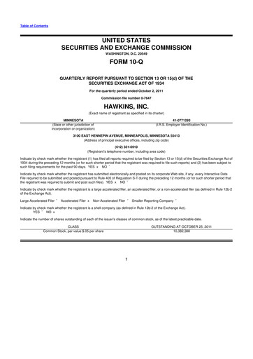 Thumbnail Hawkins 10-Q Quarterly Report FY2012 