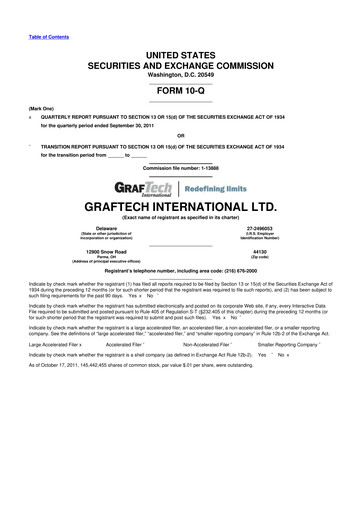 Thumbnail GrafTech 10-Q Quarterly Report FY2011 