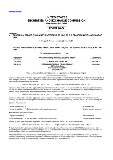 Thumbnail Dominion Energy 10-Q Quarterly Report FY 