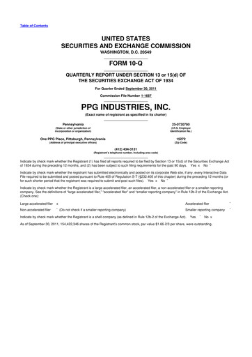 Thumbnail PPG Industries
 10-Q Quarterly Report FY2011 