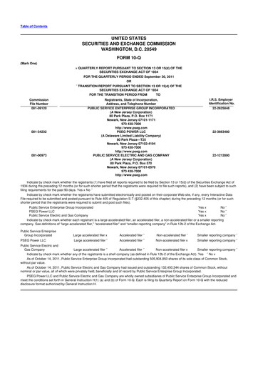 Miniature PSEG 10-Q Rapport trimestriel  
