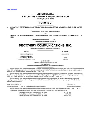 Thumbnail Warner Bros. Discovery 10-Q Quarterly Report FY2011 