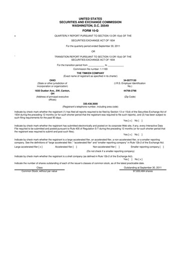 Thumbnail Timken Company
 10-Q Quarterly Report FY2011 
