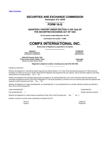Thumbnail CompX International 10-Q Quarterly Report FY2011 