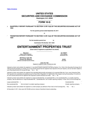 Thumbnail EPR Properties
 10-Q Quarterly Report FY2011 