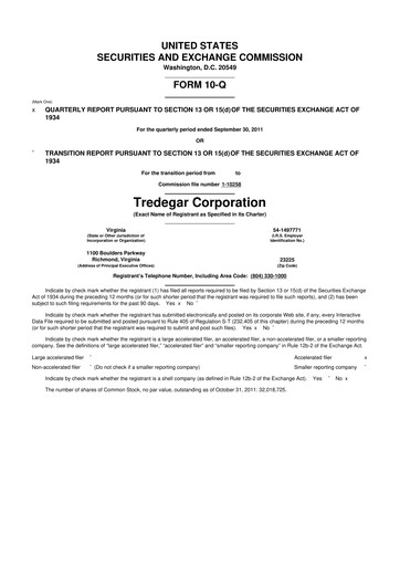 Thumbnail Tredegar 10-Q Quarterly Report FY2011 