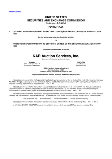 Thumbnail OPENLANE Corporate 10-Q Quarterly Report FY2011 