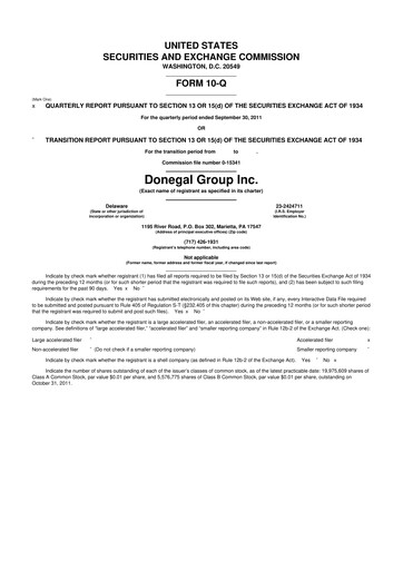 Thumbnail Donegal Group 10-Q Quarterly Report FY2011 