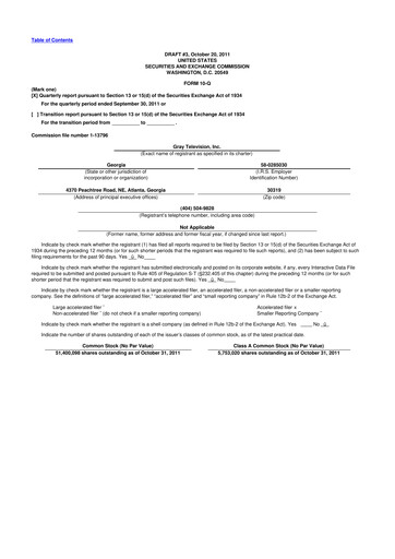 Miniature Gray Media
 10-Q Rapport trimestriel 2011 