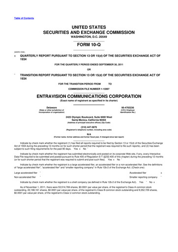 Thumbnail Entravision Communications
 10-Q Quarterly Report FY2011 