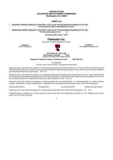 Thumbnail Tidewater 10-Q Quarterly Report FY2012 