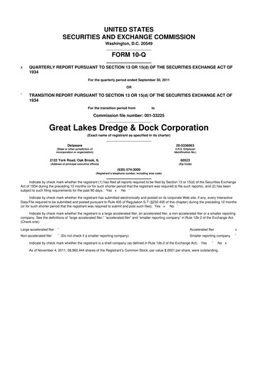 Thumbnail Great Lakes Dredge & Dock Corp. 10-Q Quarterly Report FY2011 