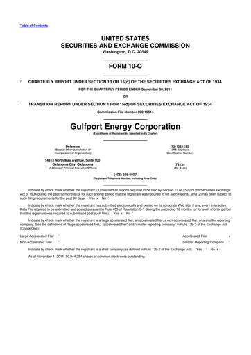 Thumbnail Gulfport Energy 10-Q Quarterly Report FY2011 