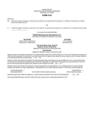 Vorschaubild OneSpan 10-Q Quartalsbericht 2011 