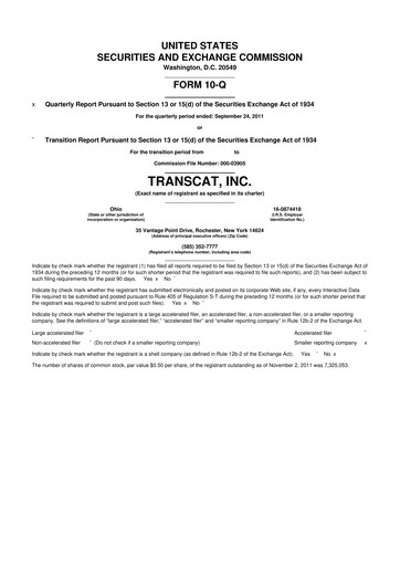 Thumbnail Transcat 10-Q Quarterly Report FY2012 