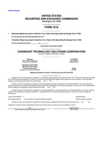 Vorschaubild Cognizant Technology Solutions  10-Q Quartalsbericht 2011 