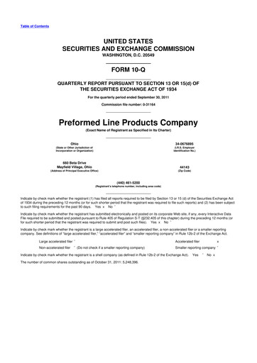 Thumbnail Preformed Line Products 10-Q Quarterly Report FY2011 
