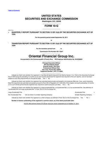 Thumbnail OFG Bancorp
 10-Q Quarterly Report FY2011 