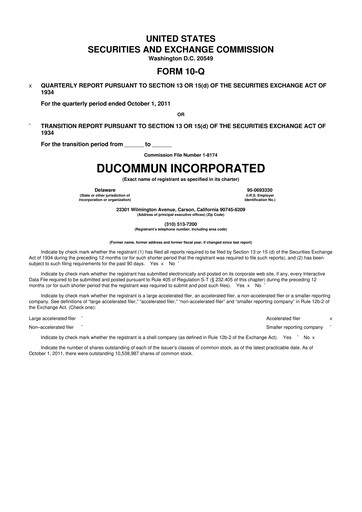 Thumbnail Ducommun 10-Q Quarterly Report FY2011 