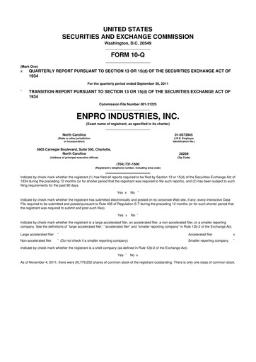 Thumbnail EnPro Industries
 10-Q Quarterly Report FY2011 