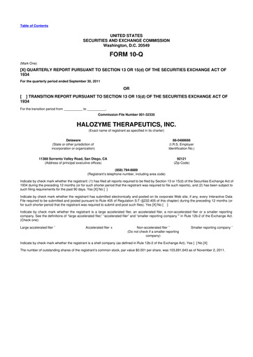 Thumbnail Halozyme Therapeutics 10-Q Quarterly Report FY2011 