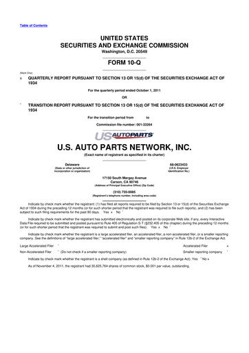 Thumbnail CarParts.com
 10-Q Quarterly Report FY2011 