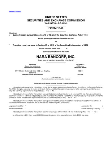 Thumbnail Hope Bancorp 10-Q Quarterly Report FY2011 