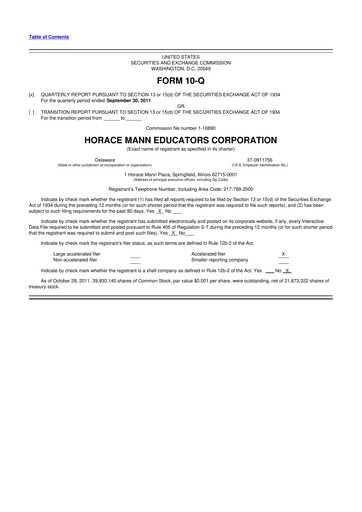 Vorschaubild Horace Mann Educators 10-Q Quartalsbericht 2011 