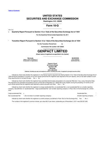 Vorschaubild Genpact 10-Q Quartalsbericht 2011 