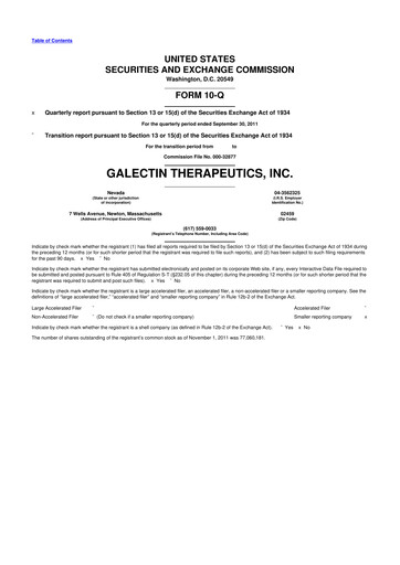 Thumbnail Galectin Therapeutics 10-Q Quarterly Report FY2011 