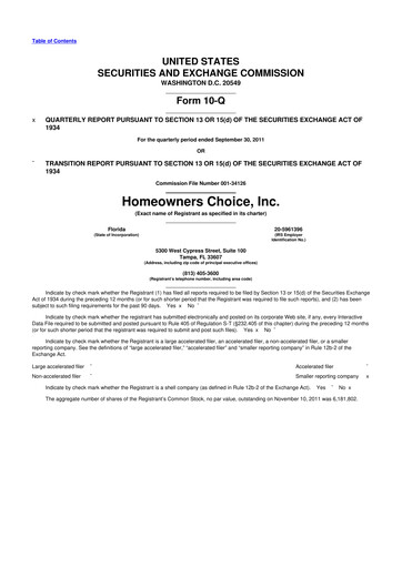 Thumbnail HCI Group
 10-Q Quarterly Report FY2011 