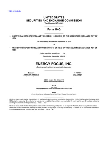 Thumbnail Energy Focus 10-Q Quarterly Report FY2011 