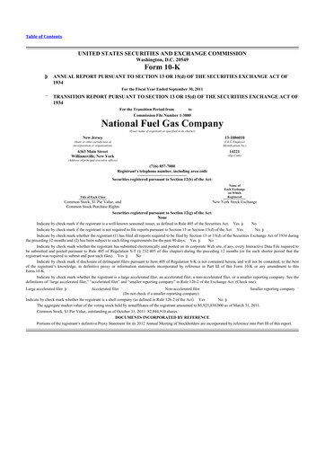 Thumbnail National Fuel Gas
 10-K Annual Report 2011