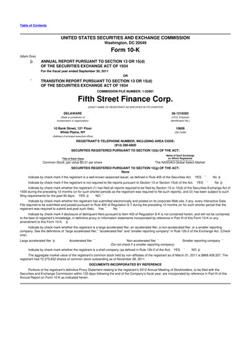 Thumbnail Oaktree Specialty Lending Corporation 10-K Annual Report 