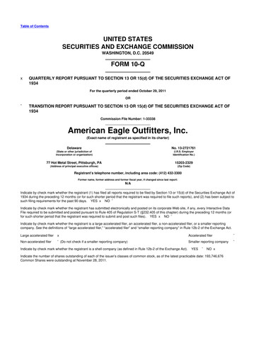 Thumbnail American Eagle Outfitters
 10-Q Quarterly Report FY2011 