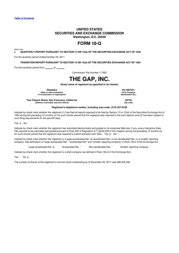 Vorschaubild Gap Inc.
 10-Q Quartalsbericht 2011 