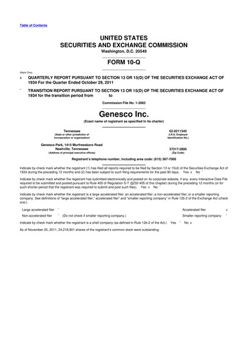 Thumbnail Genesco
 10-Q Quarterly Report FY2012 