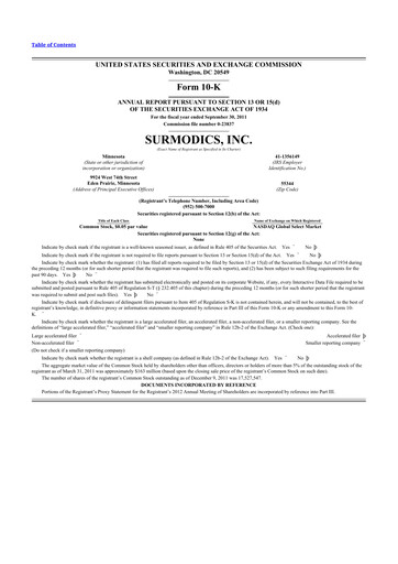 Thumbnail SurModics 10-K Annual Report 2011