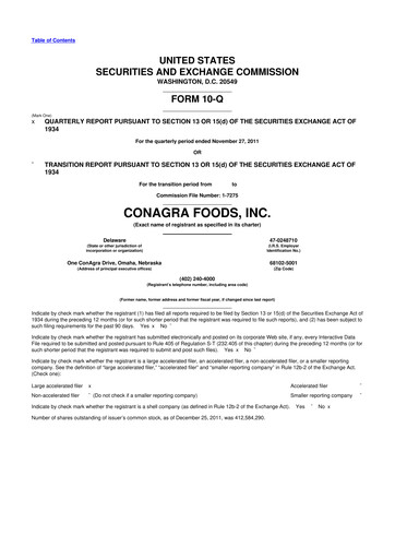 Thumbnail Conagra Brands
 10-Q Quarterly Report FY2012 