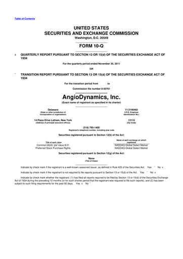 Thumbnail AngioDynamics 10-Q Quarterly Report FY2012 