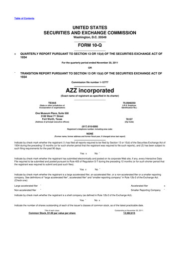 Thumbnail AZZ 10-Q Quarterly Report FY2012 