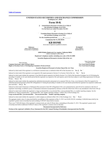 Thumbnail KB Home
 10-K Annual Report 2011