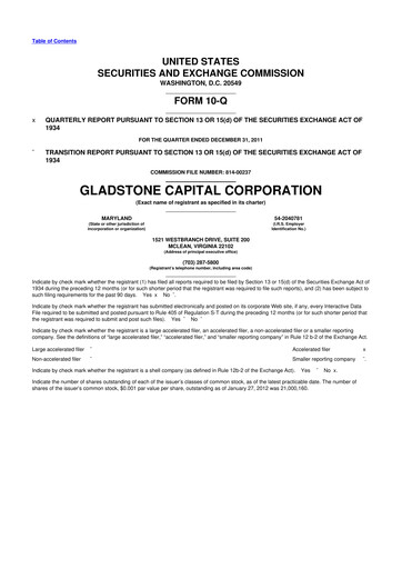 Thumbnail Gladstone Capital Corporation 10-Q Quarterly Report FY 