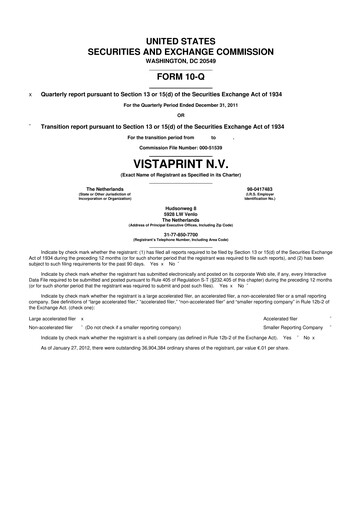 Thumbnail Cimpress 10-Q Quarterly Report FY2012 