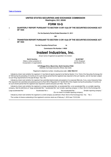 Thumbnail Insteel Industries 10-Q Quarterly Report FY2012 