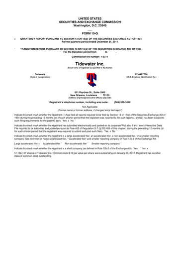 Thumbnail Tidewater 10-Q Quarterly Report FY2012 