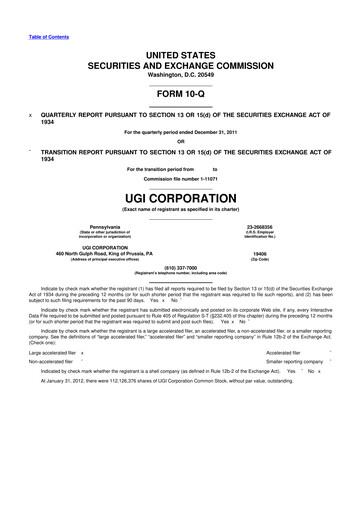 Thumbnail UGI Corporation
 10-Q Quarterly Report FY2012 