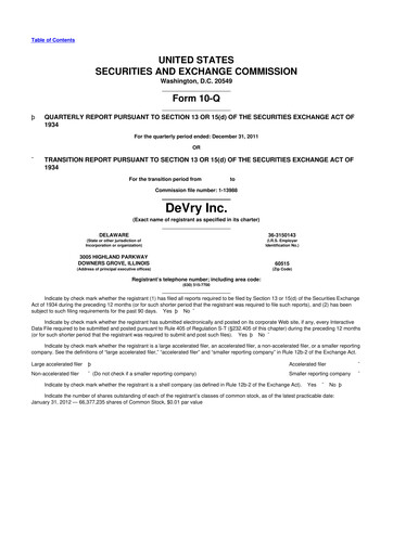 Thumbnail Adtalem Global Education
 10-Q Quarterly Report FY2012 